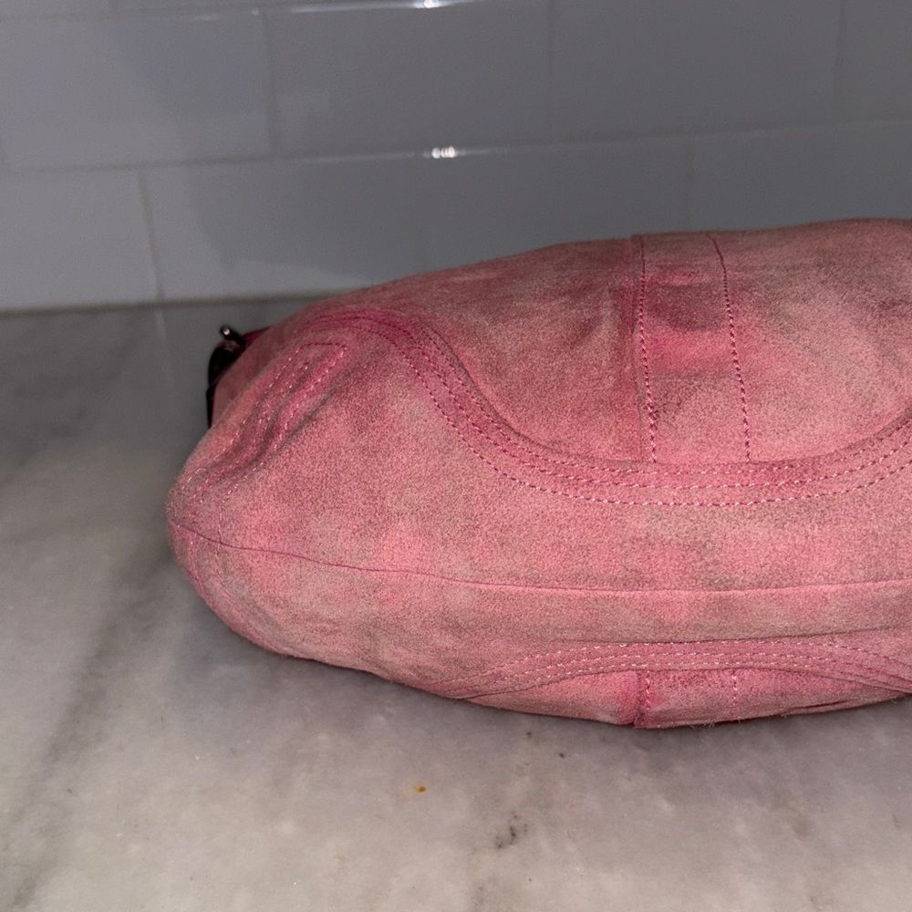 COACH Bag Purse Handbag Soho Y2K Vintage Legacy Suede Leather Pink Hobo Shoulder - Picture 10 of 17